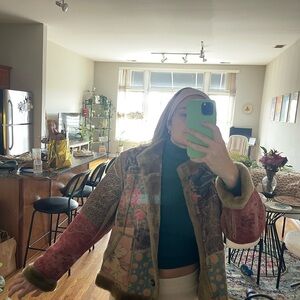 Coldwater Creek Multicolor Patchwork Leather Jacket